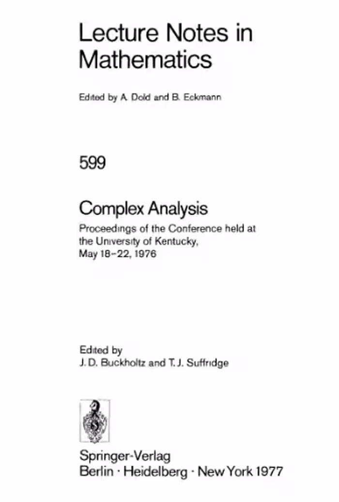 خرید و دانلود نسخه کامل کتاب Complex Analysis: Proceedings of the Conference held at the University of Kentucky, May 18–22, 1976