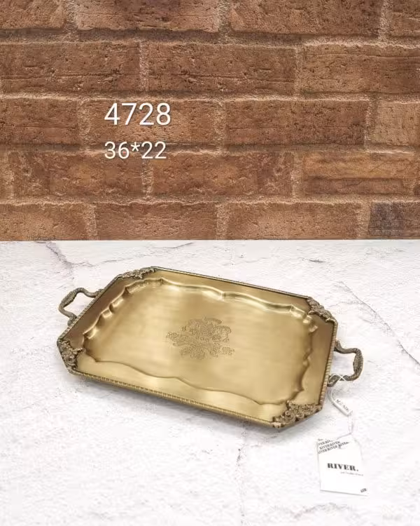 سینی برنجی دسته دار برند ریور کد 210222