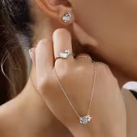 نیمست قلب وارداتی نقره جواهری کد 00482