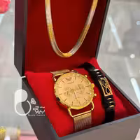 ست ساعت و‌ گردنبند و دستبند مردانه