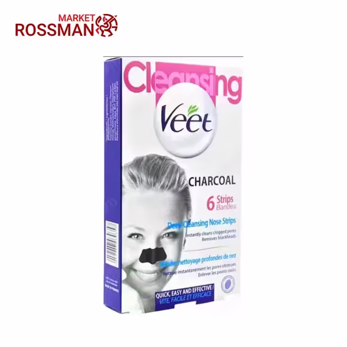 چسب بینی ویت Veet مدل Charcoal حجم 6 عددی