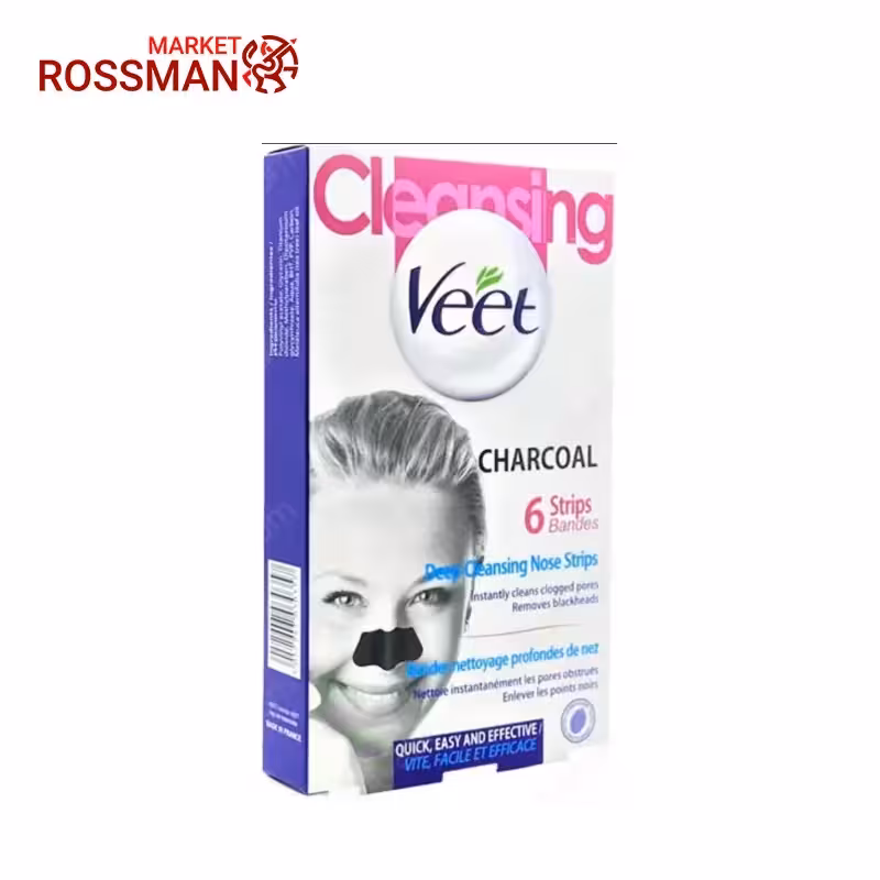 چسب بینی ویت Veet مدل Charcoal حجم 6 عددی
