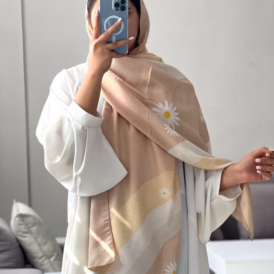شال نخی واقعی چهار فصل بابونه ای