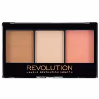 پالت سه کاره رژگونه , هایلایتر و برنزر رولوشن مدل Ultra Fair C01