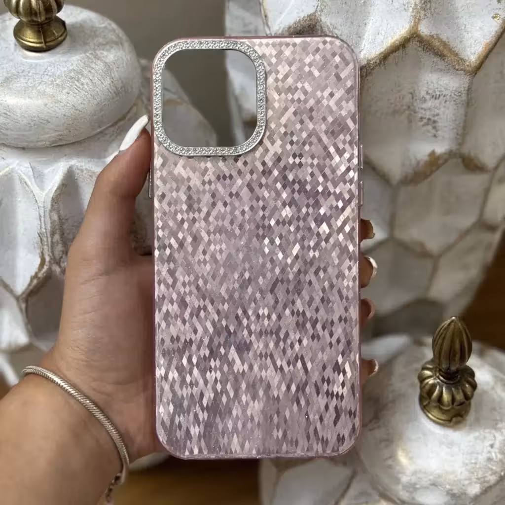 قاب شاین دور لنز نگین دار مناسب آیفون Iphone 11 PRO MAX رزگلد