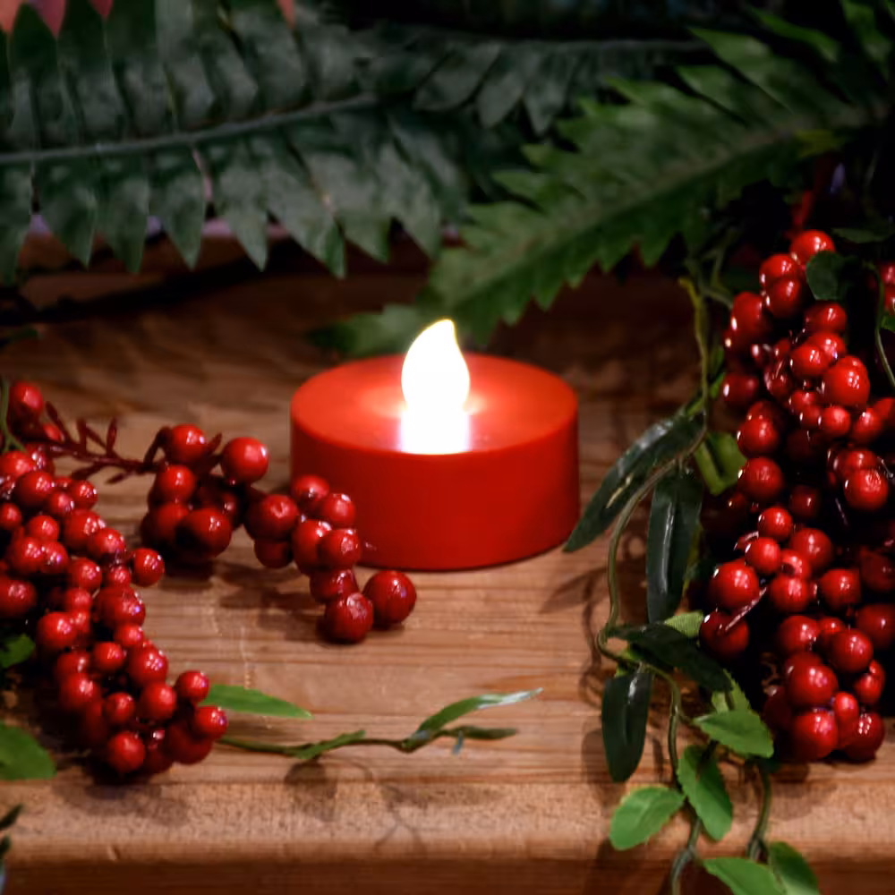 شمع وارمر ال ای دی قرمز کارکرد با باتری طرح قلب (دارای افکت شعله)