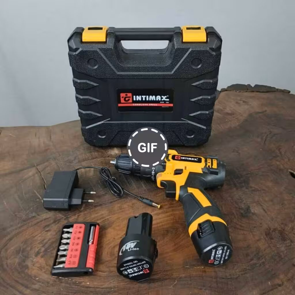 دریل شارژی 18 ولت با لوازم اینتیمکس مدل 0436
