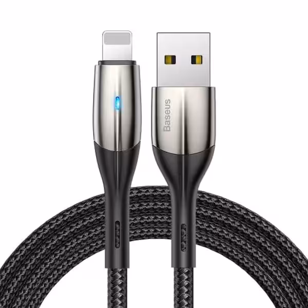 کابل شارژ و انتقال داده USB به لایتنینگ بیسوس مدل Baseus Horizontal CALSP-C01 طول 2 متر