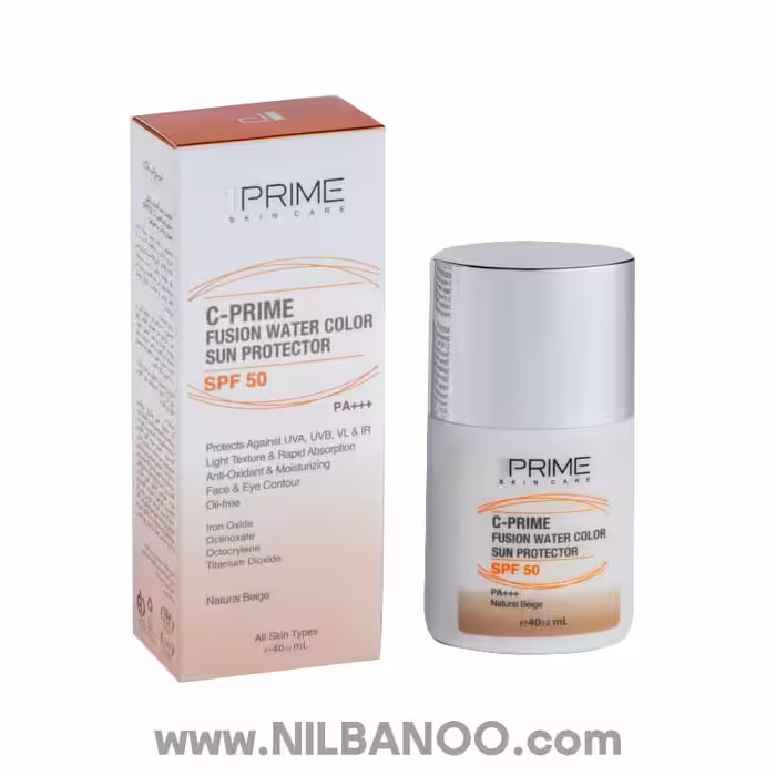فلوئید ضدآفتاب رنگی پرایم SPF 50 حاوی ویتامین C ظرفیت 40 میلی لیتر