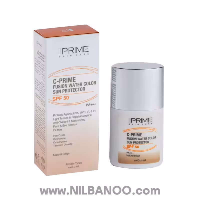 فلوئید ضدآفتاب رنگی پرایم SPF 50 حاوی ویتامین C ظرفیت 40 میلی لیتر
