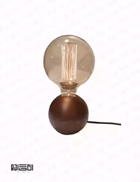 چراغ رومیزی چوبی گرد انگاره مدل کهربا