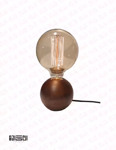 چراغ رومیزی چوبی گرد انگاره مدل کهربا