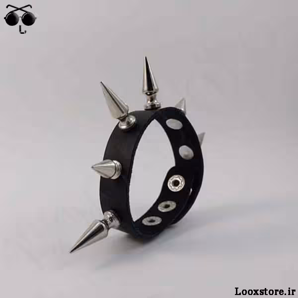 دستبند چرم اسپایک دو سایز (مدل خورشیدی!)