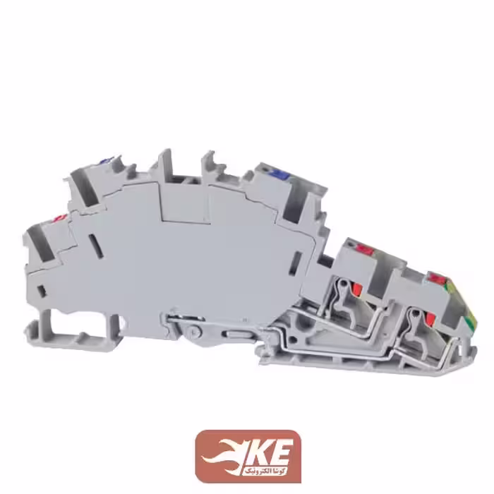 ترمینال ریلی فشاری دو طبقه ارت‌دار سایز 2.5 رعد مدل RT/PG2.5-3LOE5