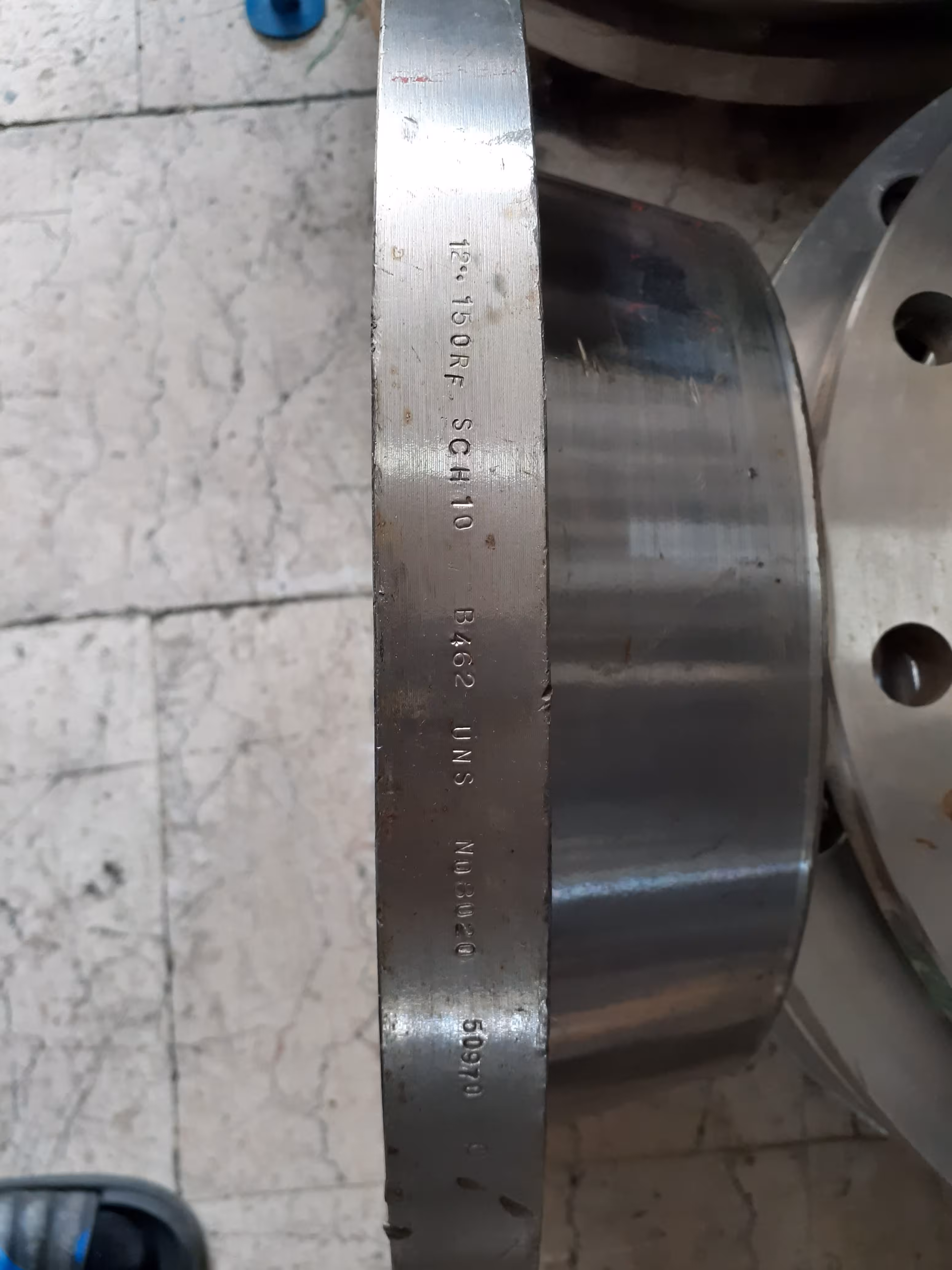 فلنج گلودار "12 ریس فیس کلاس 150 رده 10  از جنس  UNS 8020  فابریک