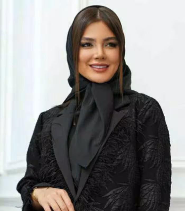 روسری ساتن مشکی ساده