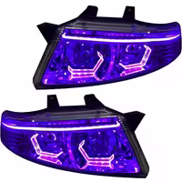 خرید چراغ جلو اسپرت سمند سورن مدرن مدل Hexa-3D بنفش داخل فابریک دوحالته بدون موتور دو عددی | اتوموبی
