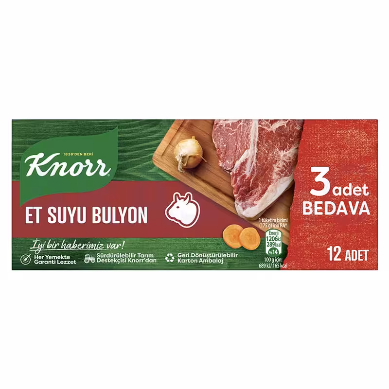 قرص عصاره گوشت کنور Knorr بسته 12 عددی