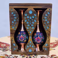 گلدان مس و پرداز مدل صراحی 20 با جعبه سنتی