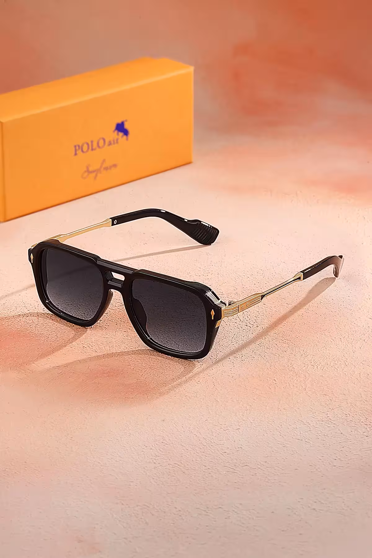 عینک آفتابی مردانه UV400 با محافظت، رنگ مشکی و طلایی مدل PLG-2101C2 - 10290