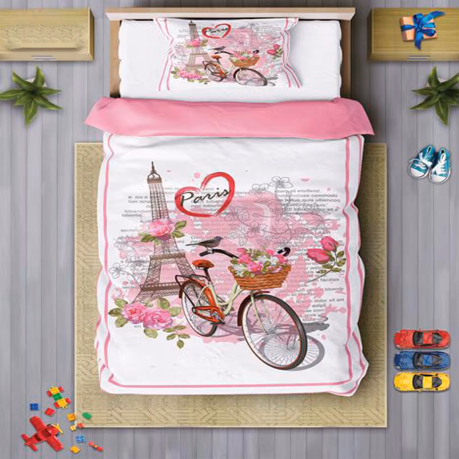 سرویس روتختی دخترانه چیداری مدل 7089 یک نفره چهار تکه