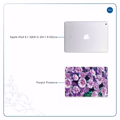 برچسب پوششی ماهوت مدل Purple-Flower مناسب برای تبلت اپل iPad 9.7 (GEN 5) 2017 A1822