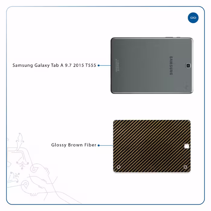 برچسب پوششی ماهوت مدل Glossy-Brown-Fiber مناسب برای تبلت سامسونگ Galaxy Tab A 9.7 2015 T555