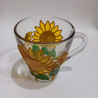 لیوان مدل دسته دار آفتابگردان کد 777