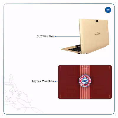 برچسب پوششی ماهوت مدل Bayern-Munchen مناسب برای تبلت جی ال ایکس W11 Plus
