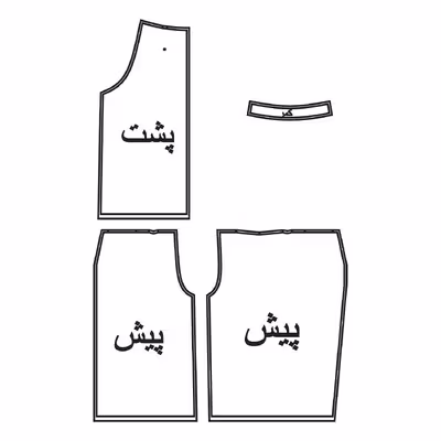 الگو خیاطی دامن شلواری زنانه متد مولر سایز 36 تا 52 کد 01 مجموعه 9 عددی