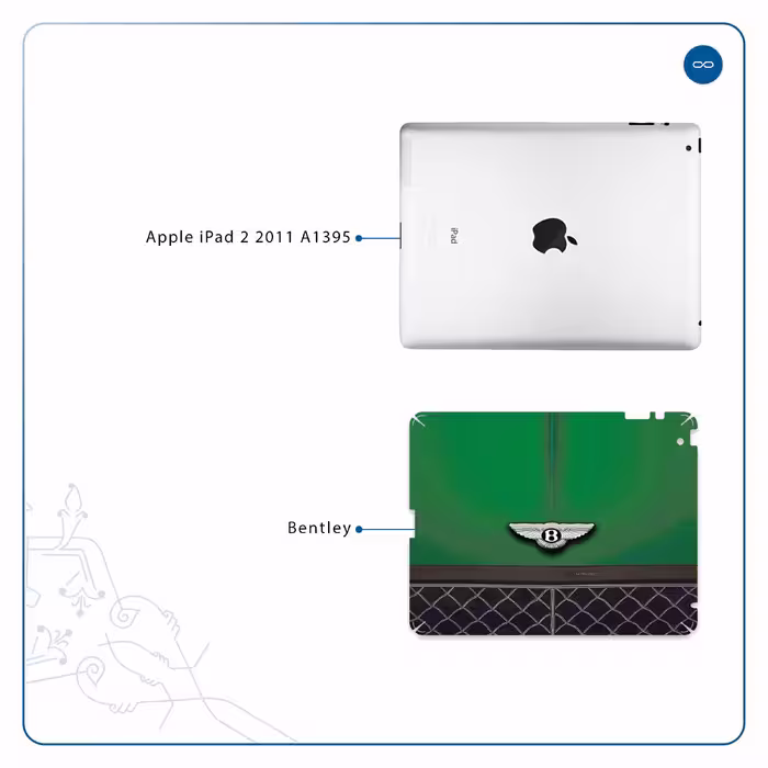 برچسب پوششی ماهوت مدل Bentley مناسب برای تبلت اپل iPad 2 2011 A1395