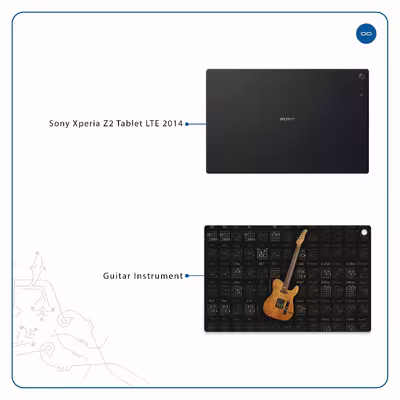 برچسب پوششی ماهوت مدل Guitar-Instrument مناسب برای تبلت سونی Xperia Z2 Tablet LTE 2014
