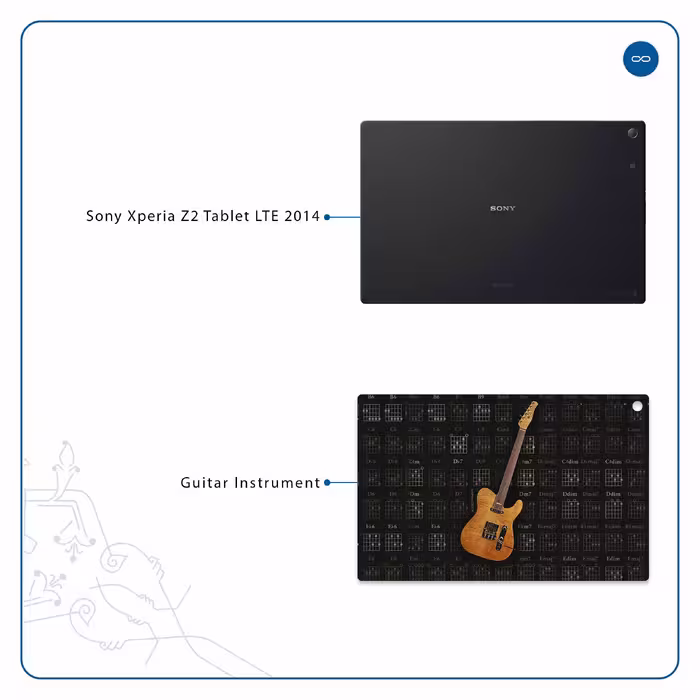 برچسب پوششی ماهوت مدل Guitar-Instrument مناسب برای تبلت سونی Xperia Z2 Tablet LTE 2014