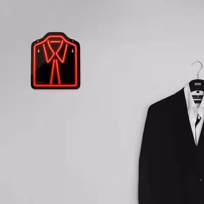 چراغ دیواری نئون دیزاین طرح Men-Clothes-BL_RD