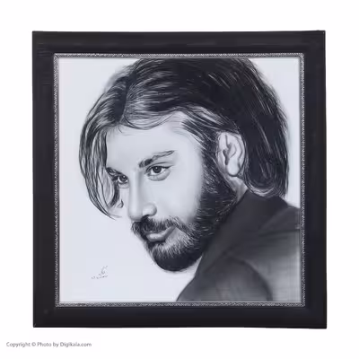 تابلو نقاشی سیاه قلم مدل هنرمند خاطره ساز ناصر عبدالهی کد 6