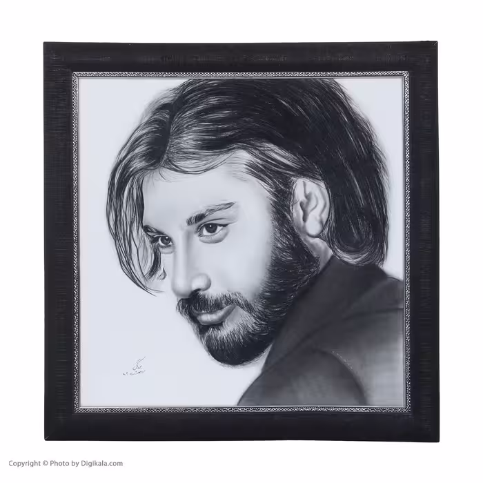 تابلو نقاشی سیاه قلم مدل هنرمند خاطره ساز ناصر عبدالهی کد 6