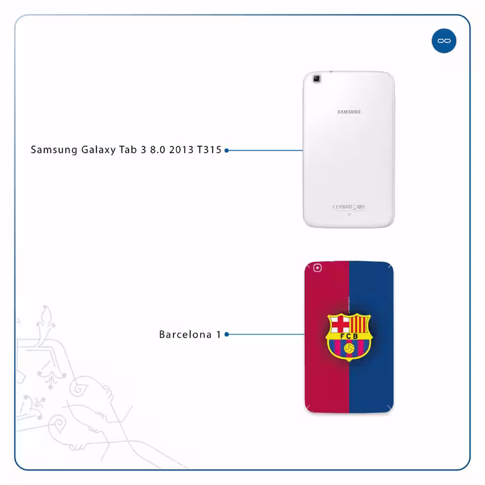 برچسب پوششی ماهوت مدل Barcelona مناسب برای تبلت سامسونگ Galaxy Tab 3 8.0 2013 T315