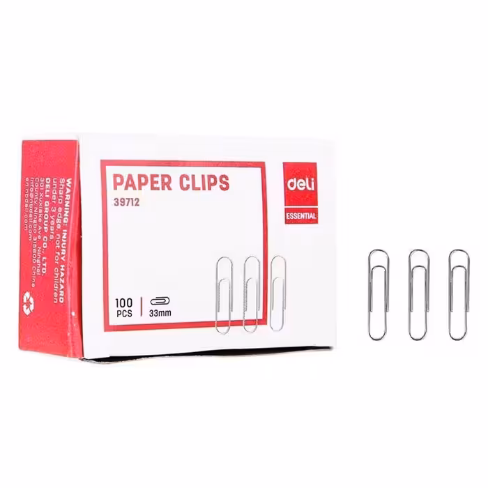 گیره کاغذ دلی مدل 39712 کد 146548 بسته 100 عددی