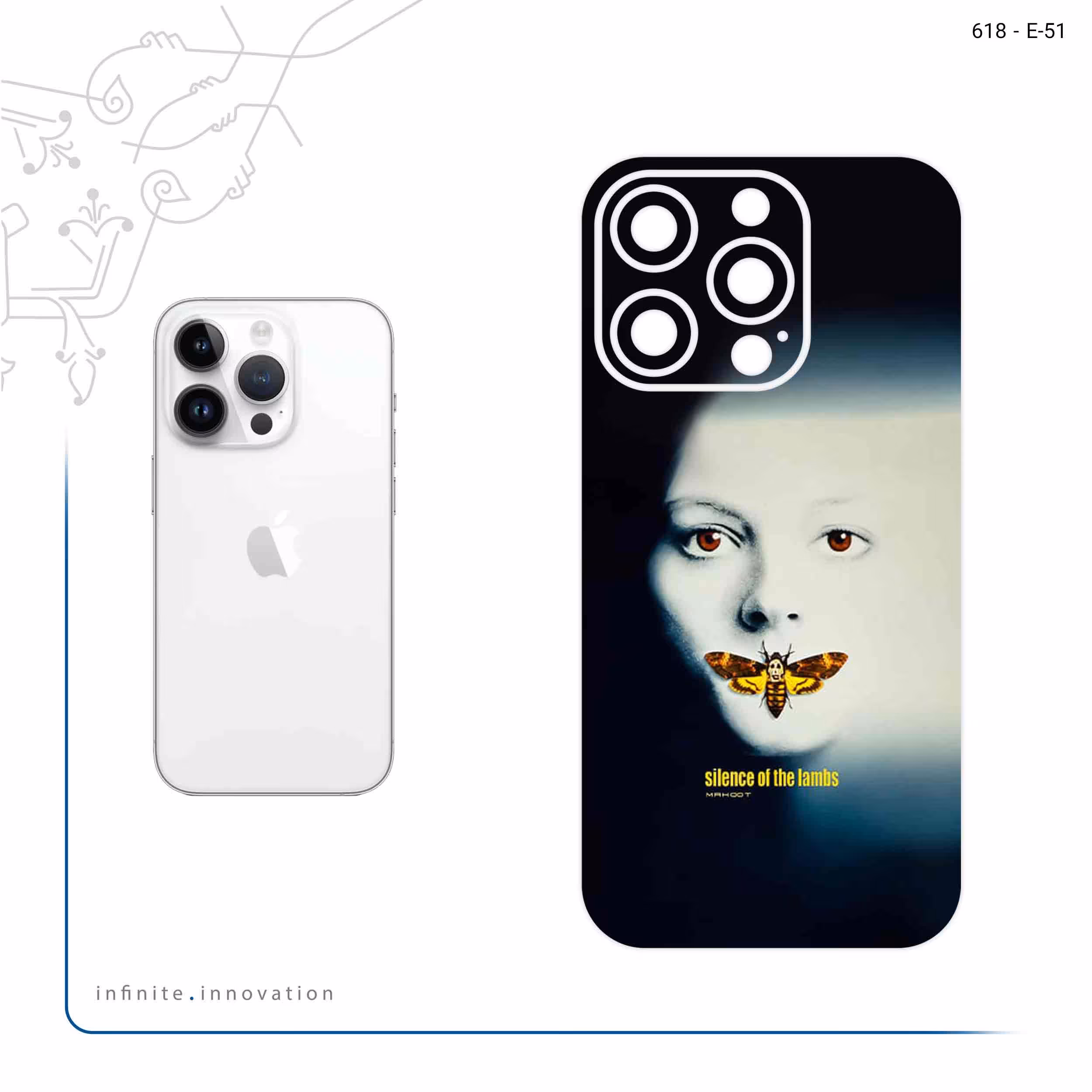 برچسب پوششی ماهوت مدل Silence of the Lambs مناسب برای گوشی موبایل اپل iPhone 14 Pro
