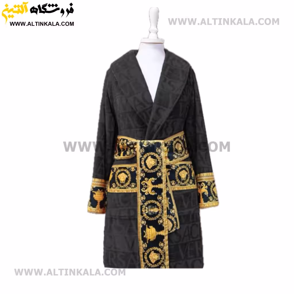 حوله پالتویی پودایران طرح ورساچه نوک مدادی سایز 125