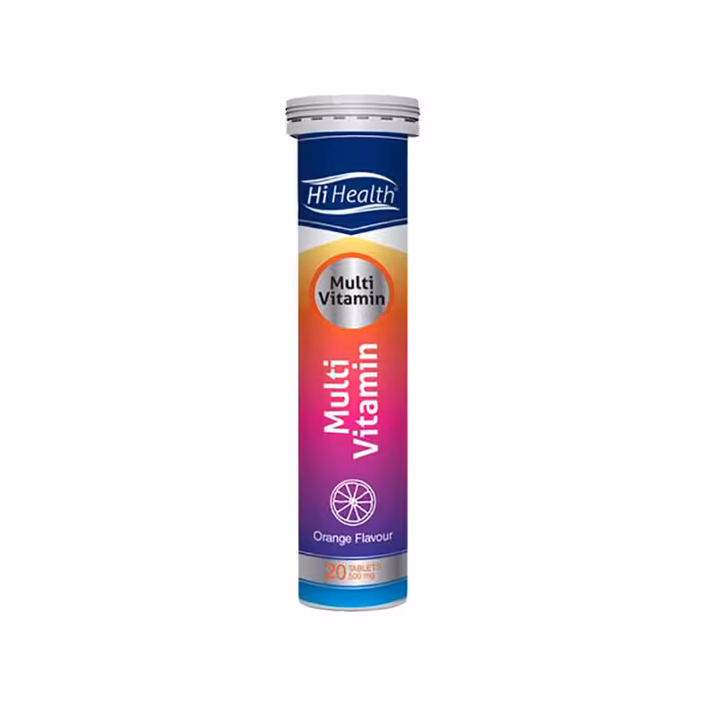 قرص جوشان مولتی ویتامین های هلث 20 عددی HI HEALTH MULTIVITAMIN 20 EFFERVESVENT TABLETS