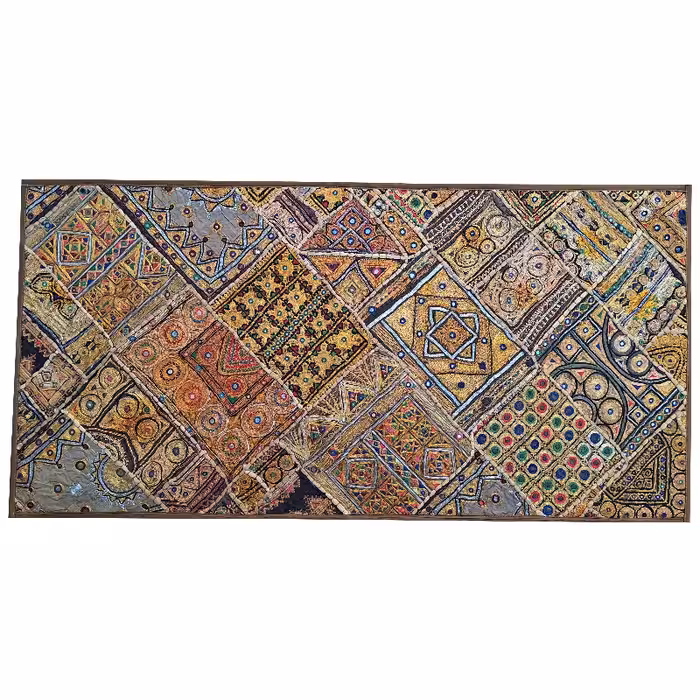 رومیزی مستطیل بزرگ سوزن دوزی گلابتون کد MOSBO21 نفیس آستردار