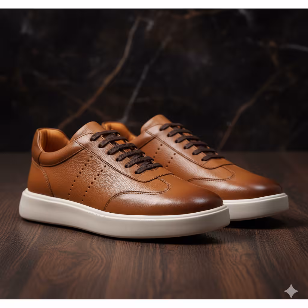 کفش چرم مردانه ونس کد VN049TN رنگ عسلی