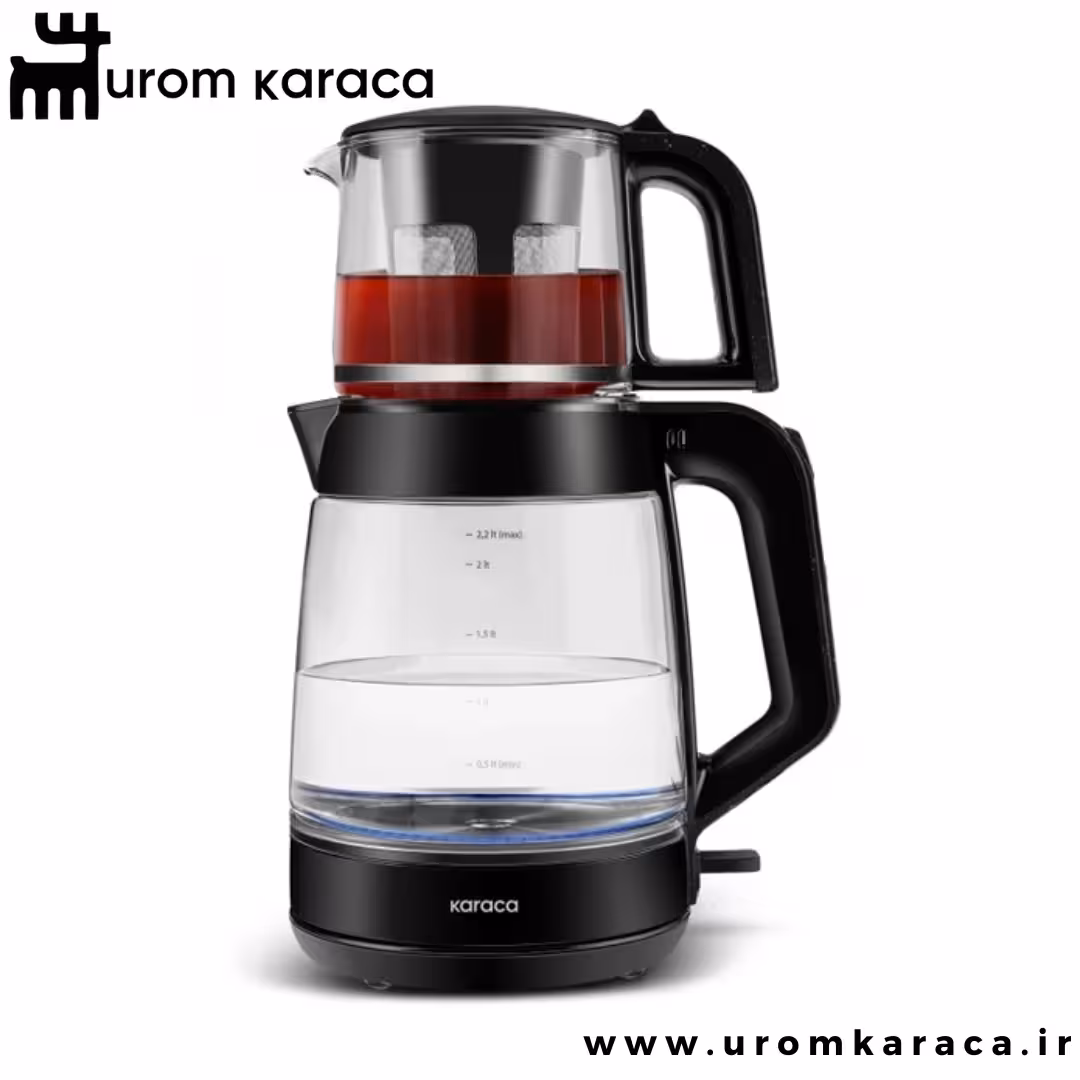 چایساز شیشه ای کاراجا Glass Tea مشکی براق