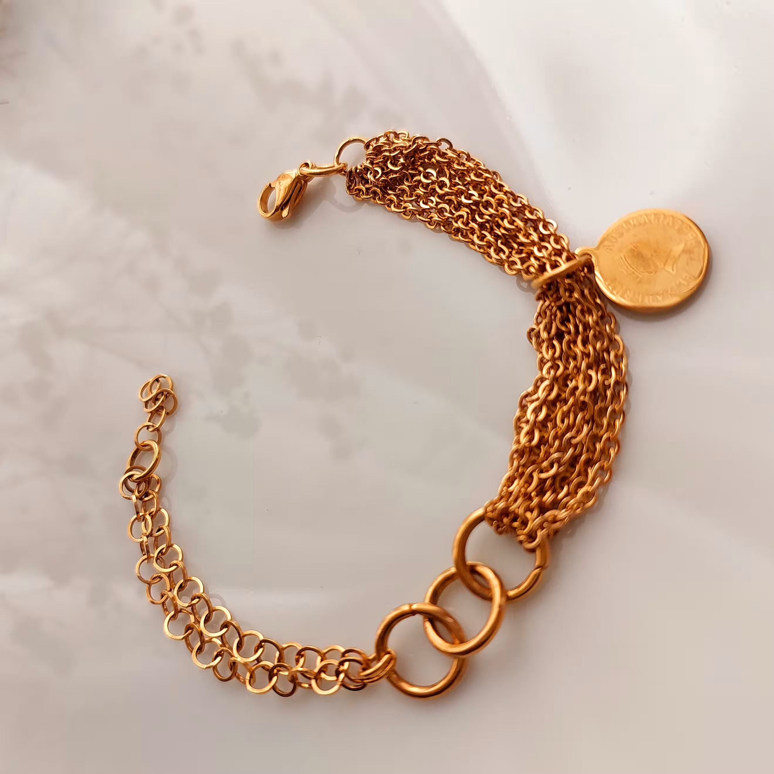 دستبند ترکیبی زببا و جدید جنس استیل و رنگ ثابت یه کار بسیار شیک