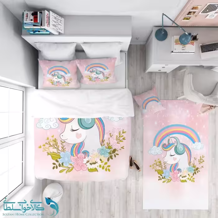 روتختی طرح تک شاخ و رنگین کمان سایز یکنفره کد A2859