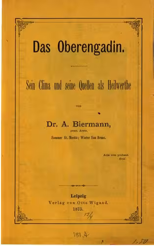 خرید و دانلود نسخه کامل کتاب Das Oberengadin : Sein Clima [Klima] und seine Heilwerthe [Heilwerte]