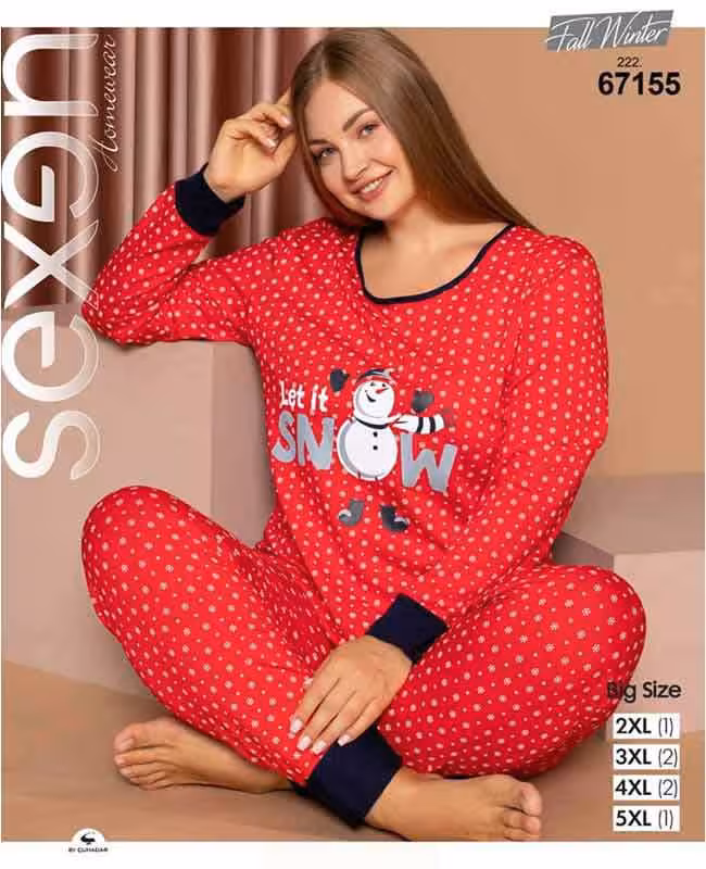 ست راحتی سایز بزرگ زنانه کد 67155