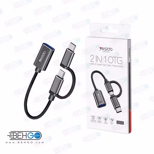 مبدل OTG microUSB/ USB-C به USB 3.0 یسیدو مدل Yesido GS02 OTG Type-C / microUSB Cable GS02