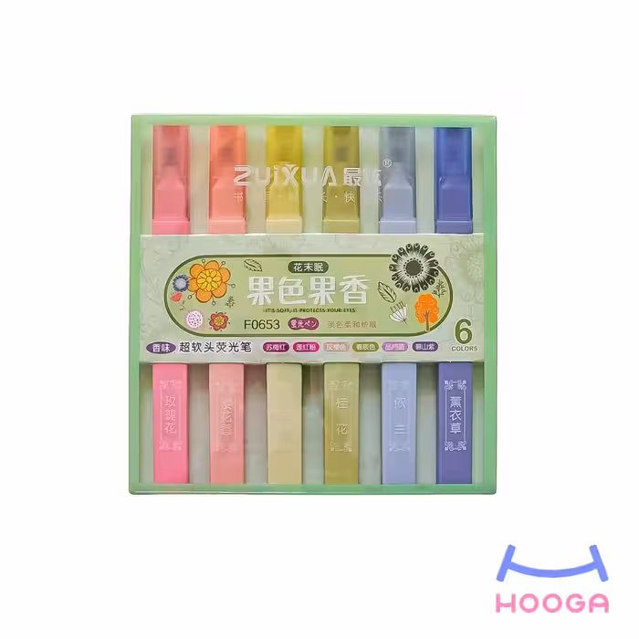 هایلایتر مکعبی معطر 6 تایی (رایحه گل) - هوگا شاپ - فروش انواع محصولات فانتزی